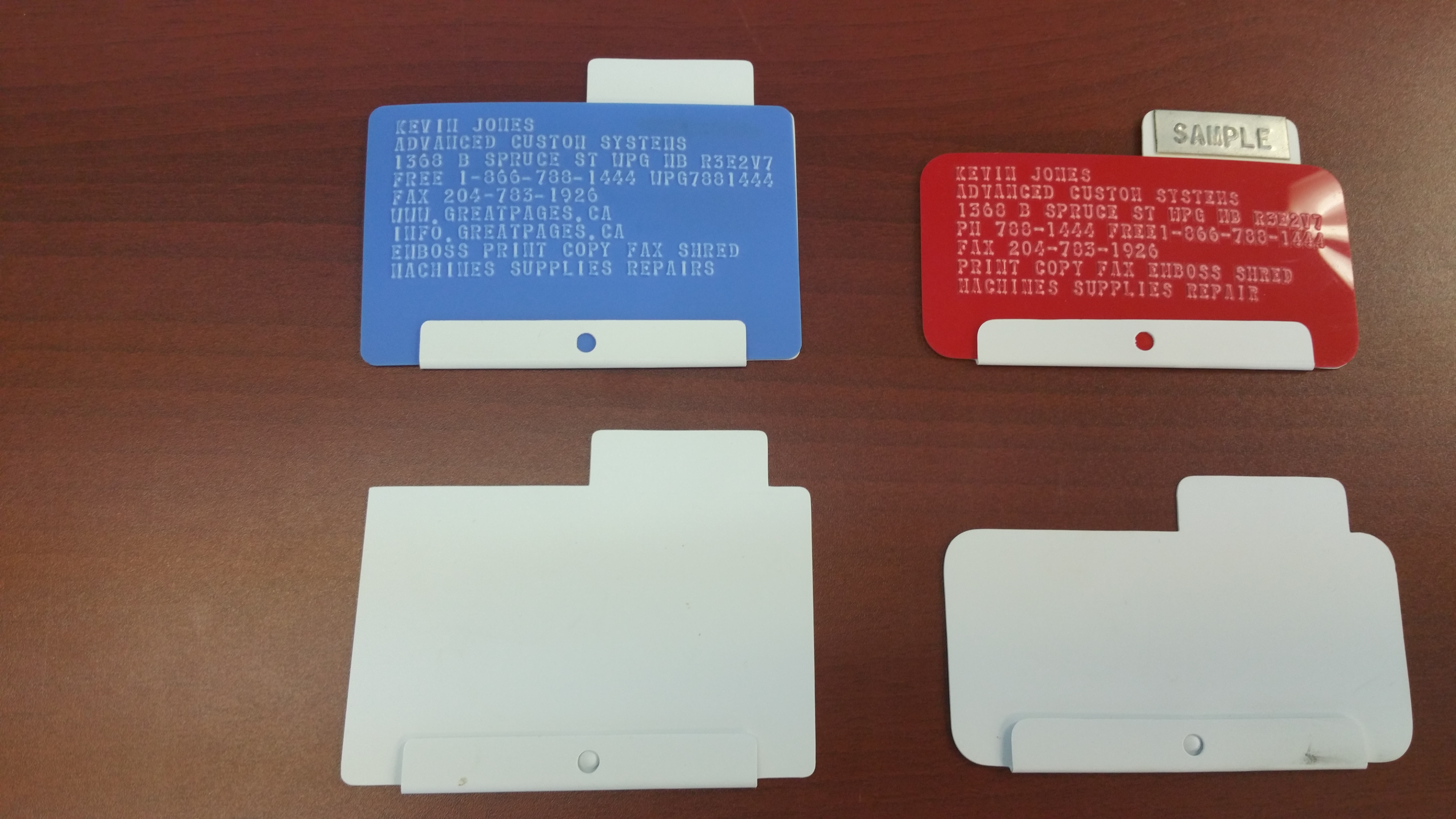 Addressograph CR80 .24 blue Plastic cards
