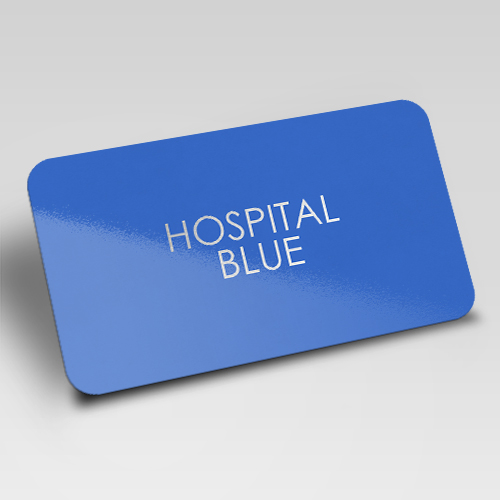 Addressograph PM UTILITY STRESS | CARD-.024 THK | BLUE | CARD-CR50 SIZE | BOX WLID | NO SIG | HOSPITAL HOLE